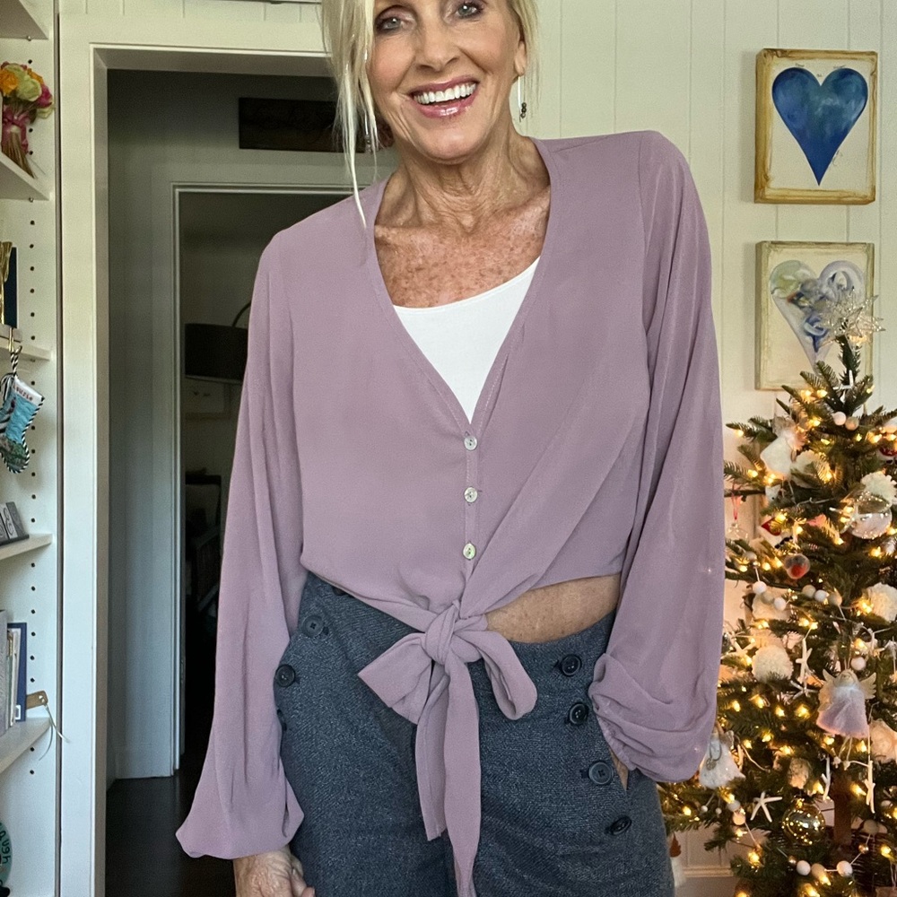 Mumu cropped tie shirt